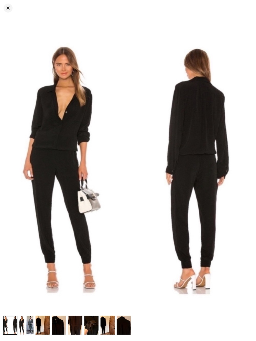 Monrow Black Track Jumpsuit with Cuffed Ankles